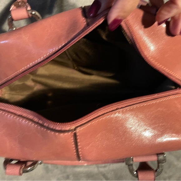 Rina Rich dusty rose leather handbag. - Picture 3 of 8